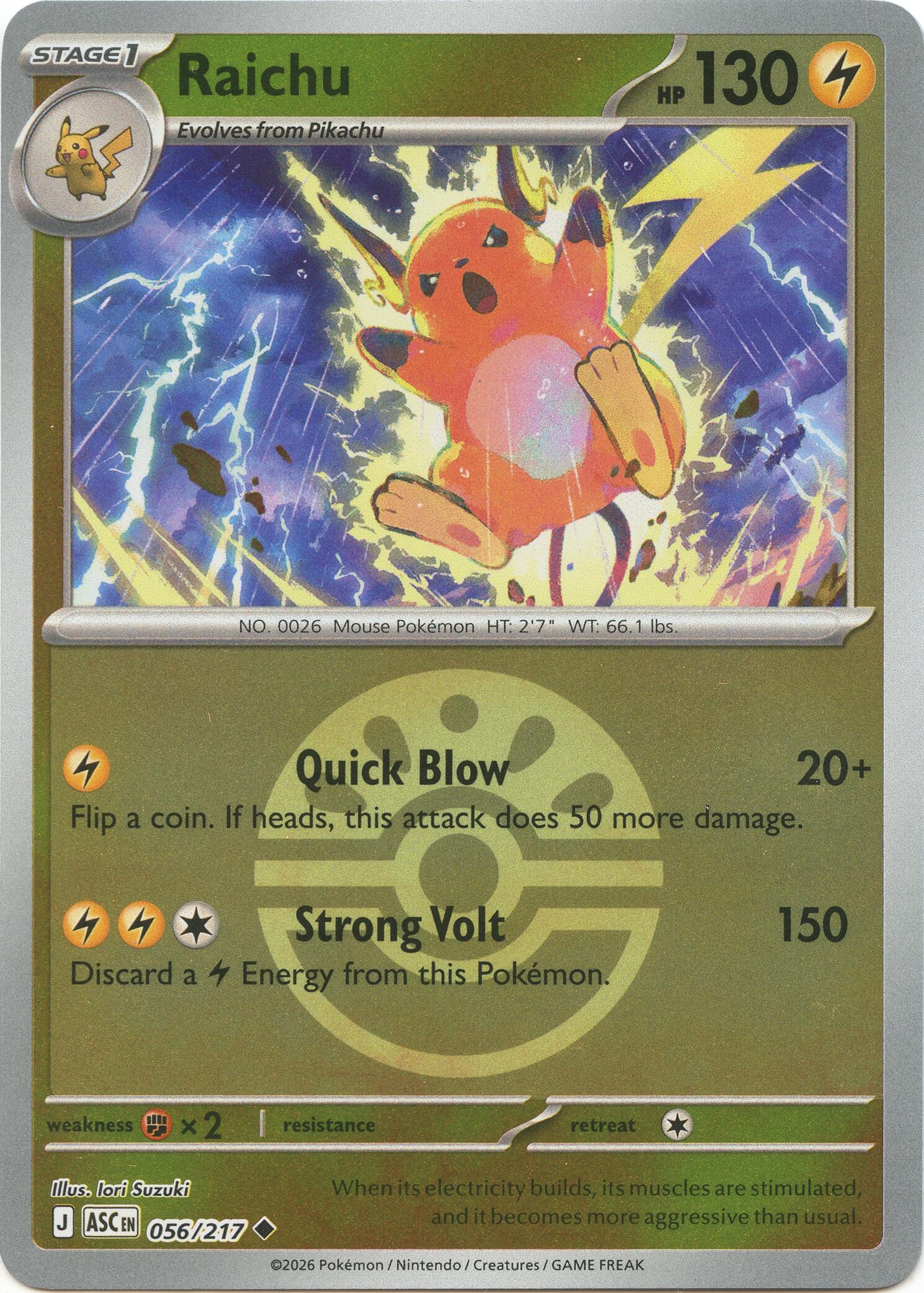 Raichu (056/217) (Friend Ball) [Mega Evolution: Ascended Heroes] | I Want That Stuff Brandon