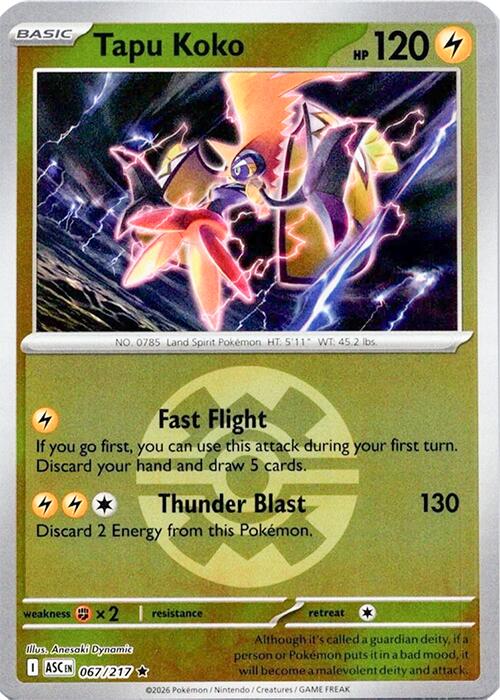 Tapu Koko (067/217) (Quick Ball) [Mega Evolution: Ascended Heroes] | I Want That Stuff Brandon