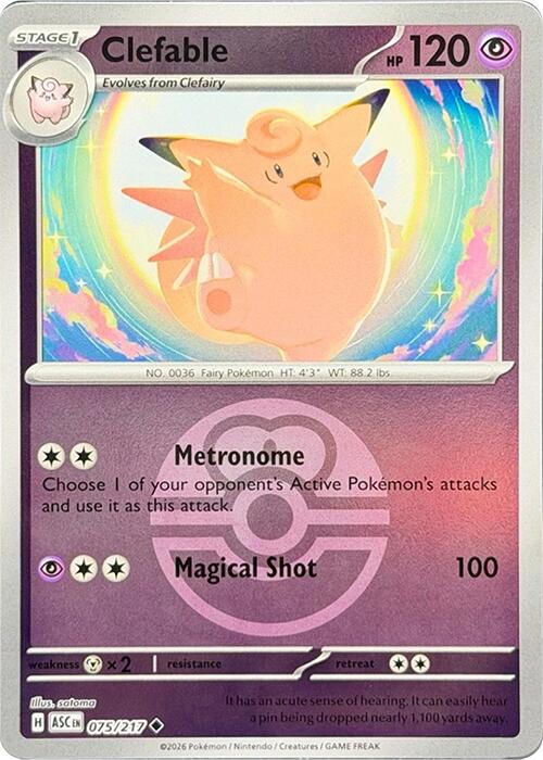 Clefable (075/217) (Love Ball) [Mega Evolution: Ascended Heroes] | I Want That Stuff Brandon