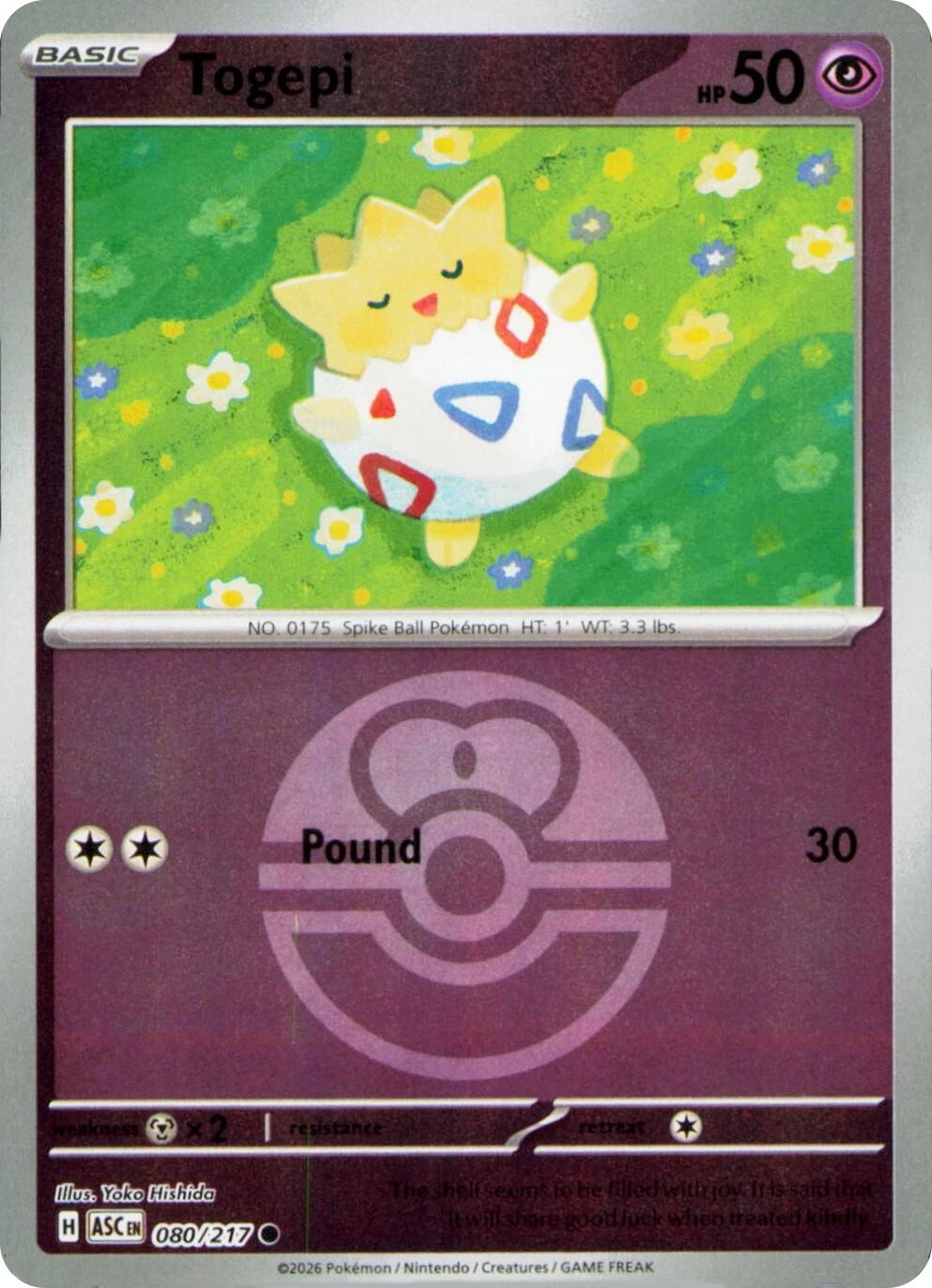 Togepi (080/217) (Love Ball) [Mega Evolution: Ascended Heroes] | I Want That Stuff Brandon