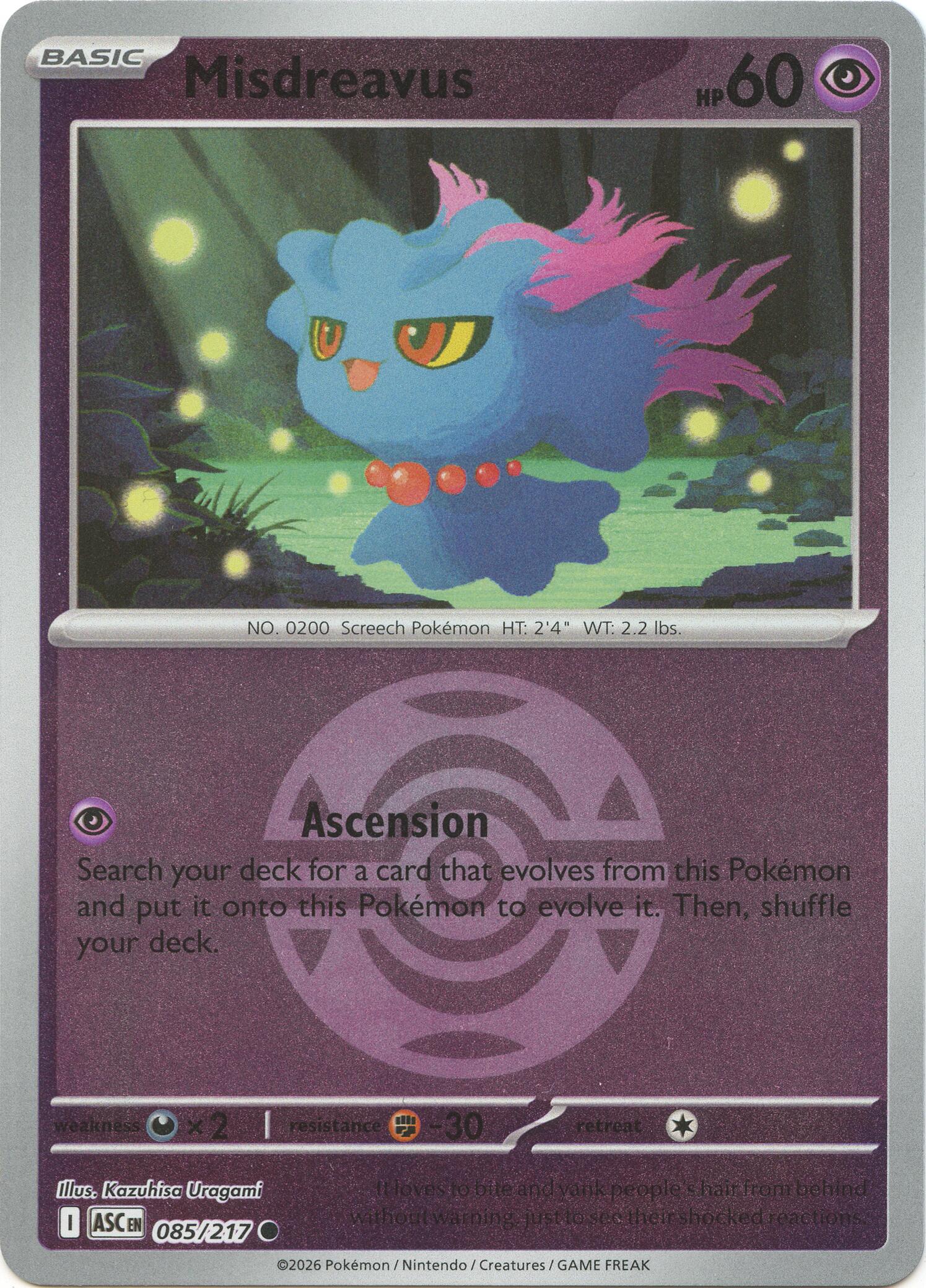 Misdreavus (085/217) (Dusk Ball) [Mega Evolution: Ascended Heroes] | I Want That Stuff Brandon