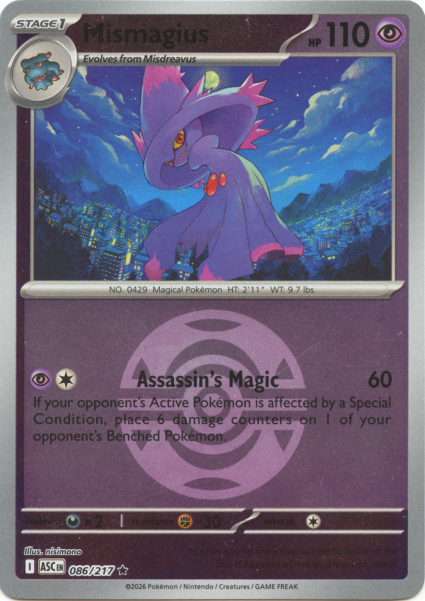 Mismagius (086/217) (Dusk Ball) [Mega Evolution: Ascended Heroes] | I Want That Stuff Brandon