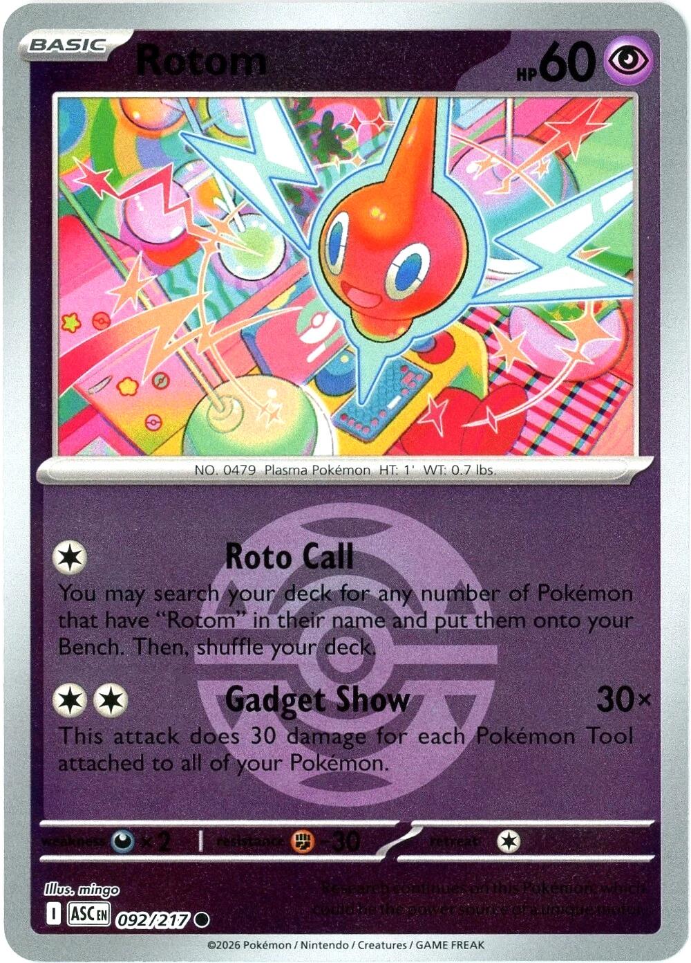Rotom (092/217) (Dusk Ball) [Mega Evolution: Ascended Heroes] | I Want That Stuff Brandon
