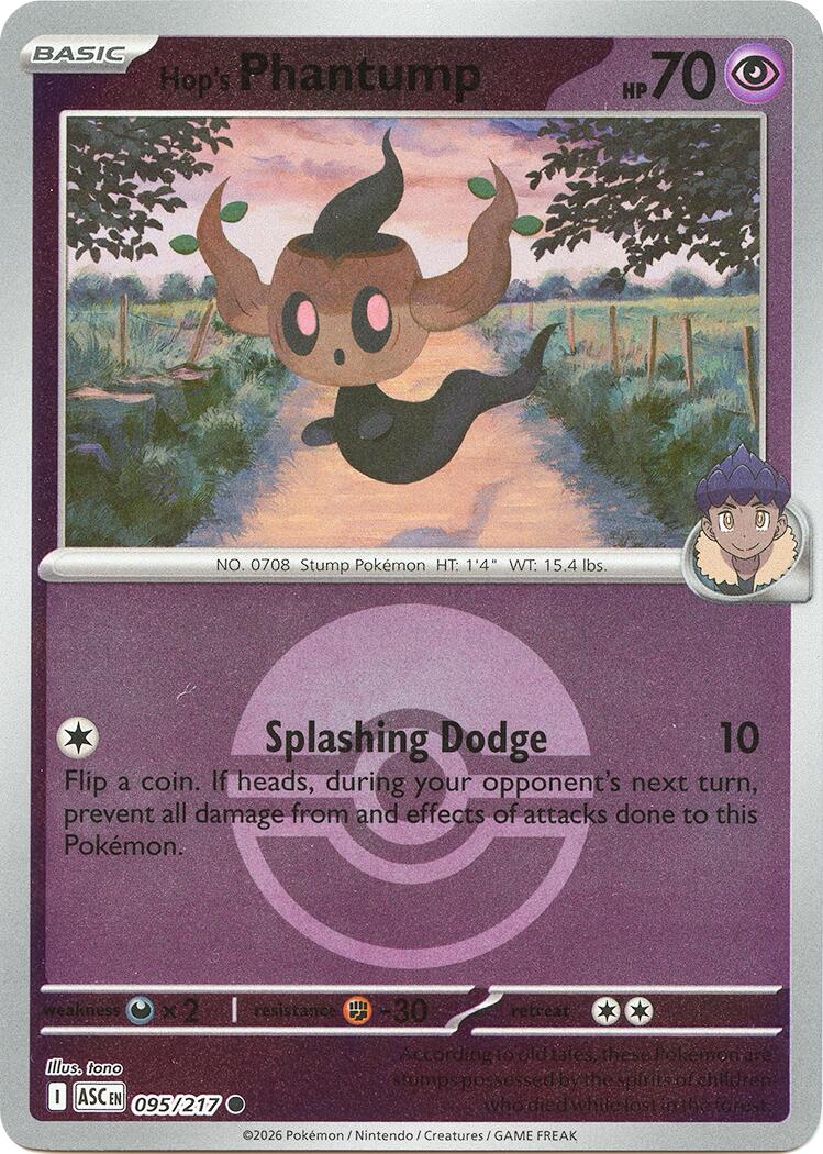 Hop's Phantump (095/217) (Poke Ball) [Mega Evolution: Ascended Heroes] | I Want That Stuff Brandon
