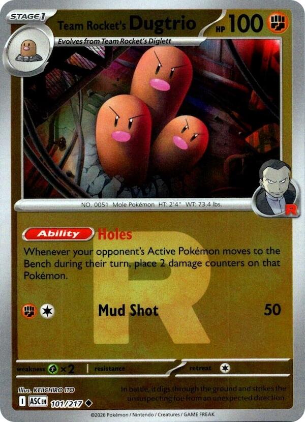 Team Rocket's Dugtrio (101/217) (Team Rocket) [Mega Evolution: Ascended Heroes] | I Want That Stuff Brandon