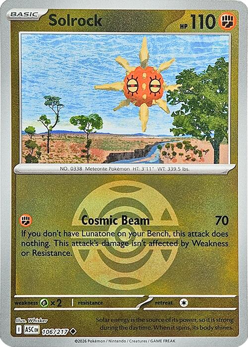 Solrock (106/217) (Dusk Ball) [Mega Evolution: Ascended Heroes] | I Want That Stuff Brandon