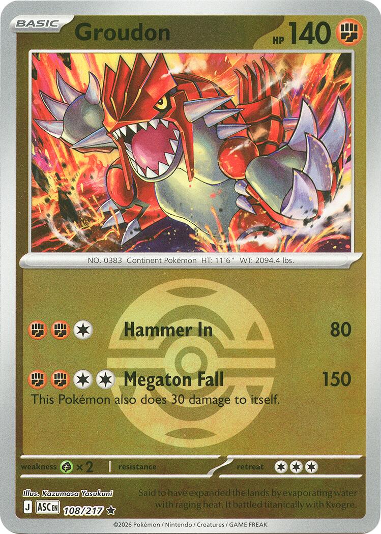 Groudon (108/217) (Dusk Ball) [Mega Evolution: Ascended Heroes] | I Want That Stuff Brandon
