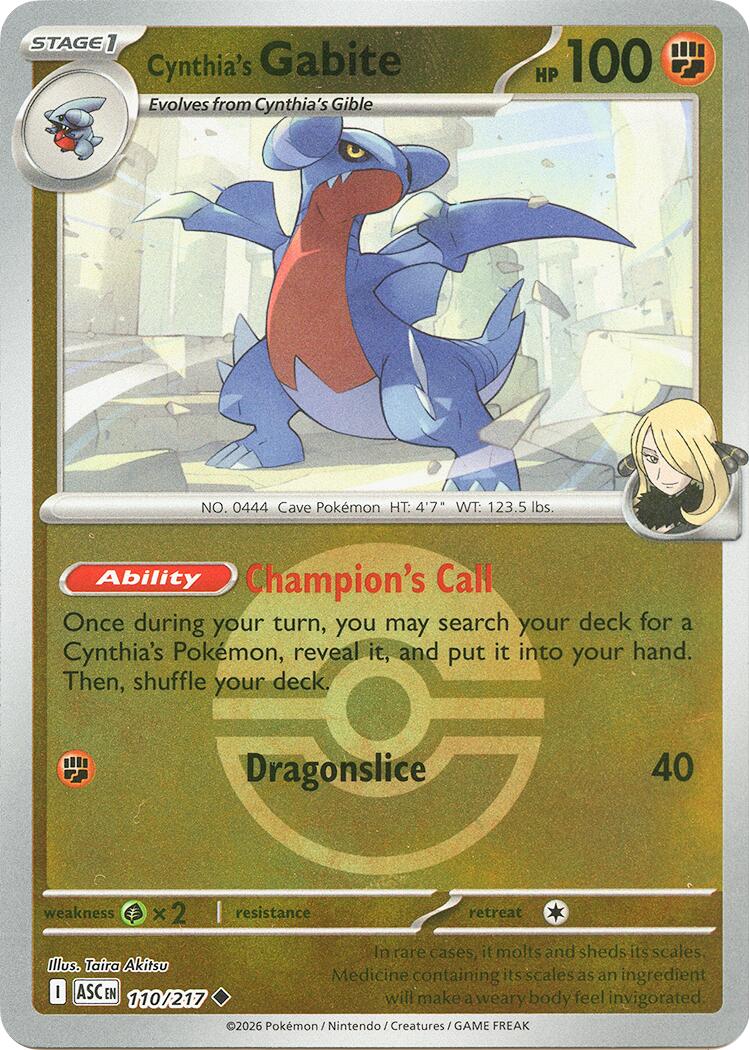 Cynthia's Gabite (110/217) (Poke Ball) [Mega Evolution: Ascended Heroes] | I Want That Stuff Brandon