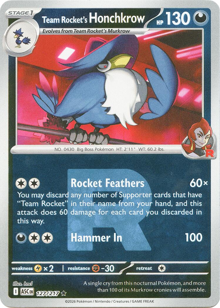 Team Rocket's Honchkrow (127/217) (Team Rocket) [Mega Evolution: Ascended Heroes] | I Want That Stuff Brandon