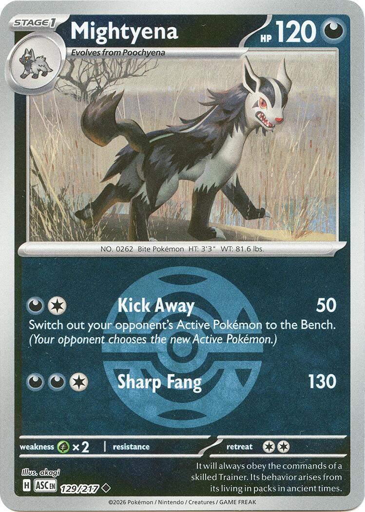 Mightyena (129/217) (Dusk Ball) [Mega Evolution: Ascended Heroes] | I Want That Stuff Brandon
