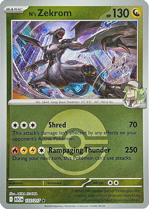 N's Zekrom (155/217) (Poke Ball) [Mega Evolution: Ascended Heroes] | I Want That Stuff Brandon