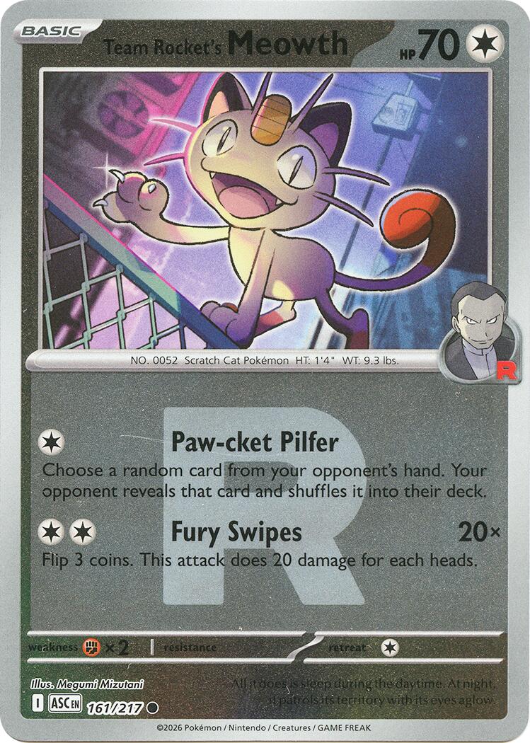 Team Rocket's Meowth (161/217) (Team Rocket) [Mega Evolution: Ascended Heroes] | I Want That Stuff Brandon
