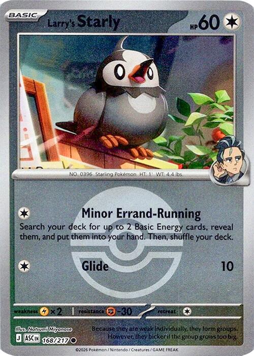 Larry's Starly (168/217) (Poke Ball) [Mega Evolution: Ascended Heroes] | I Want That Stuff Brandon