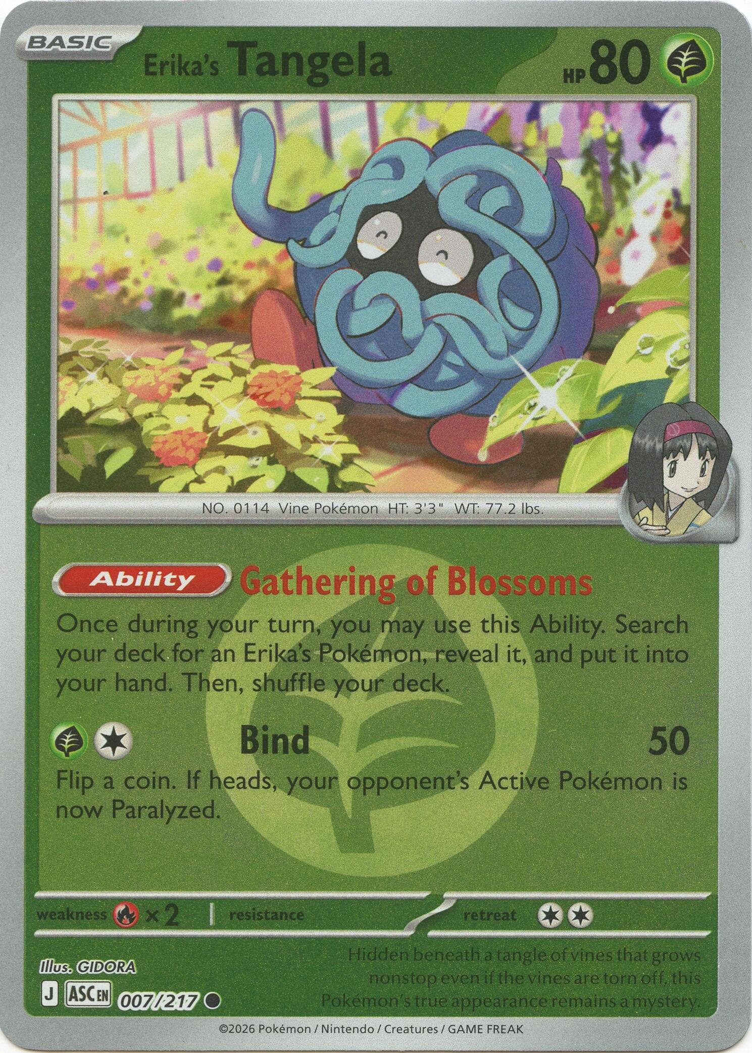 Erika's Tangela (007/217) (Energy Symbol Pattern) [Mega Evolution: Ascended Heroes] | I Want That Stuff Brandon