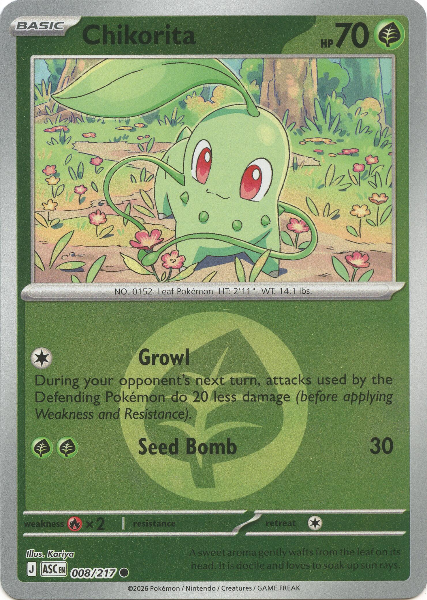 Chikorita (008/217) (Energy Symbol Pattern) [Mega Evolution: Ascended Heroes] | I Want That Stuff Brandon