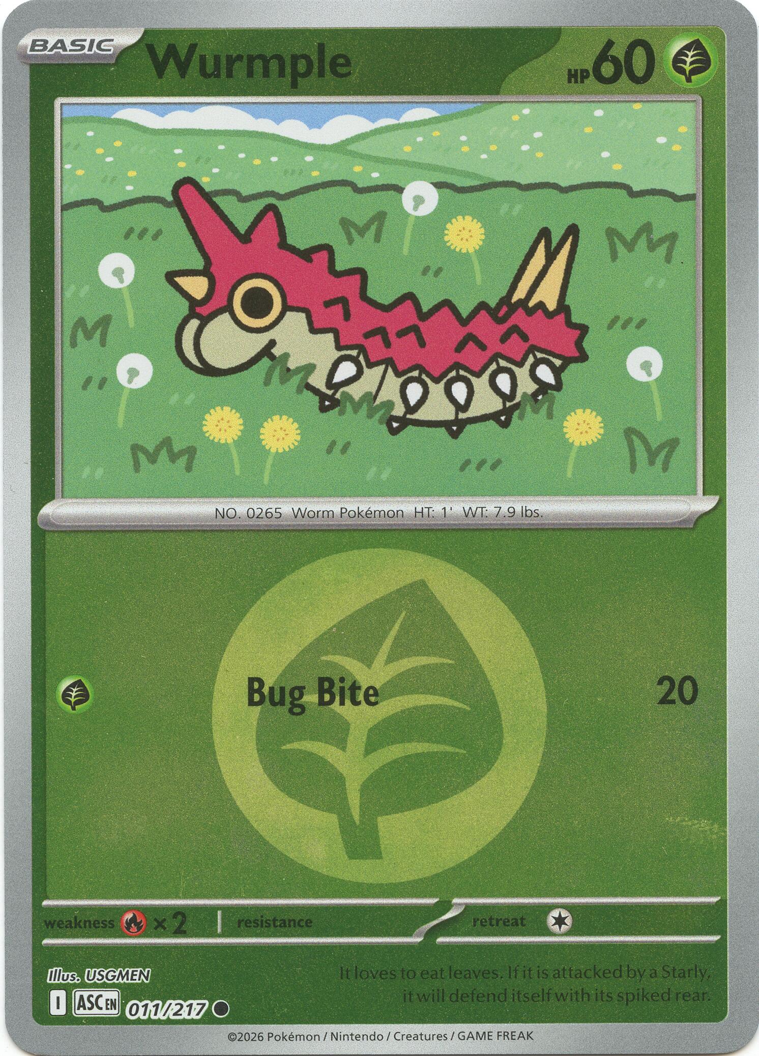 Wurmple (011/217) (Energy Symbol Pattern) [Mega Evolution: Ascended Heroes] | I Want That Stuff Brandon