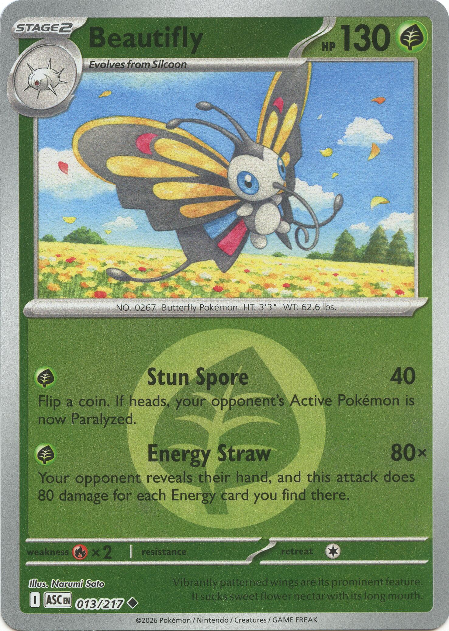 Beautifly (013/217) (Energy Symbol Pattern) [Mega Evolution: Ascended Heroes] | I Want That Stuff Brandon