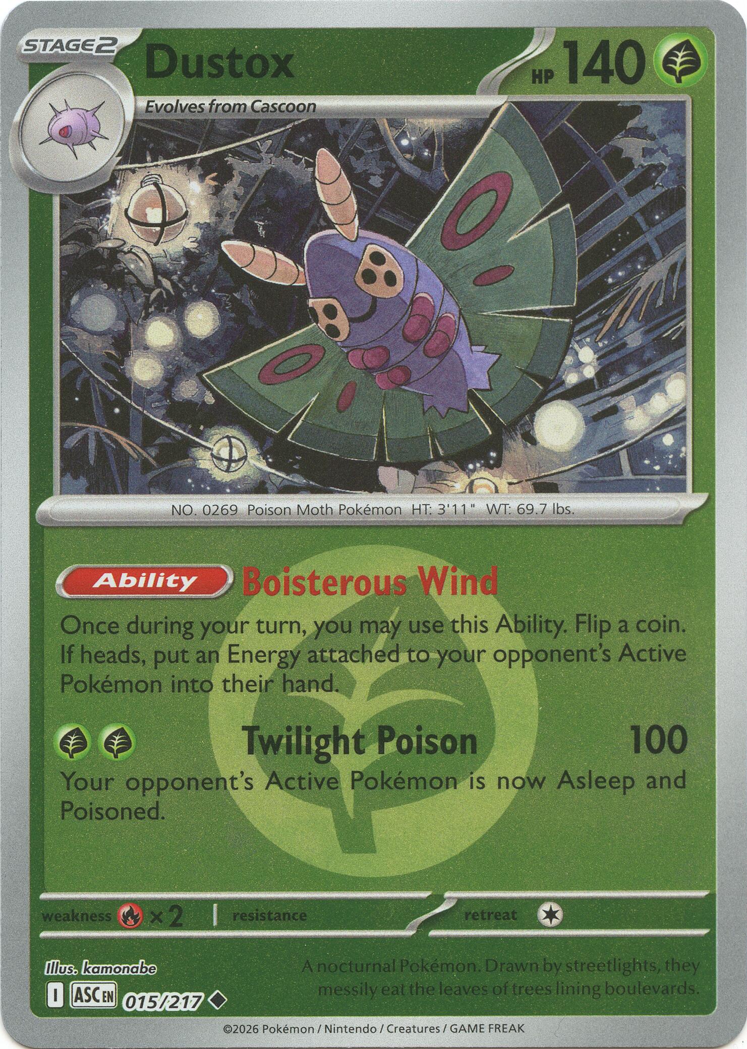 Dustox (015/217) (Energy Symbol Pattern) [Mega Evolution: Ascended Heroes] | I Want That Stuff Brandon