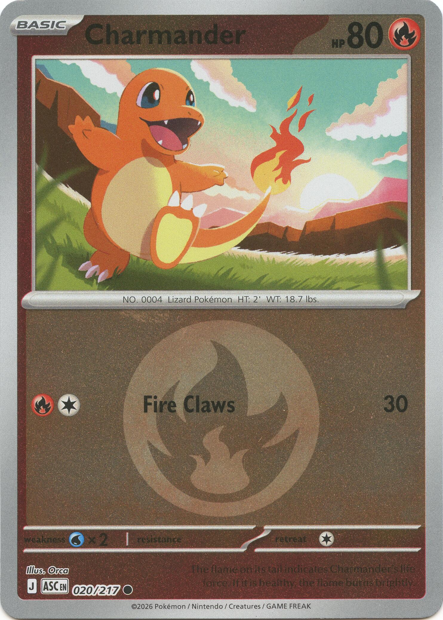 Charmander (020/217) (Energy Symbol Pattern) [Mega Evolution: Ascended Heroes] | I Want That Stuff Brandon