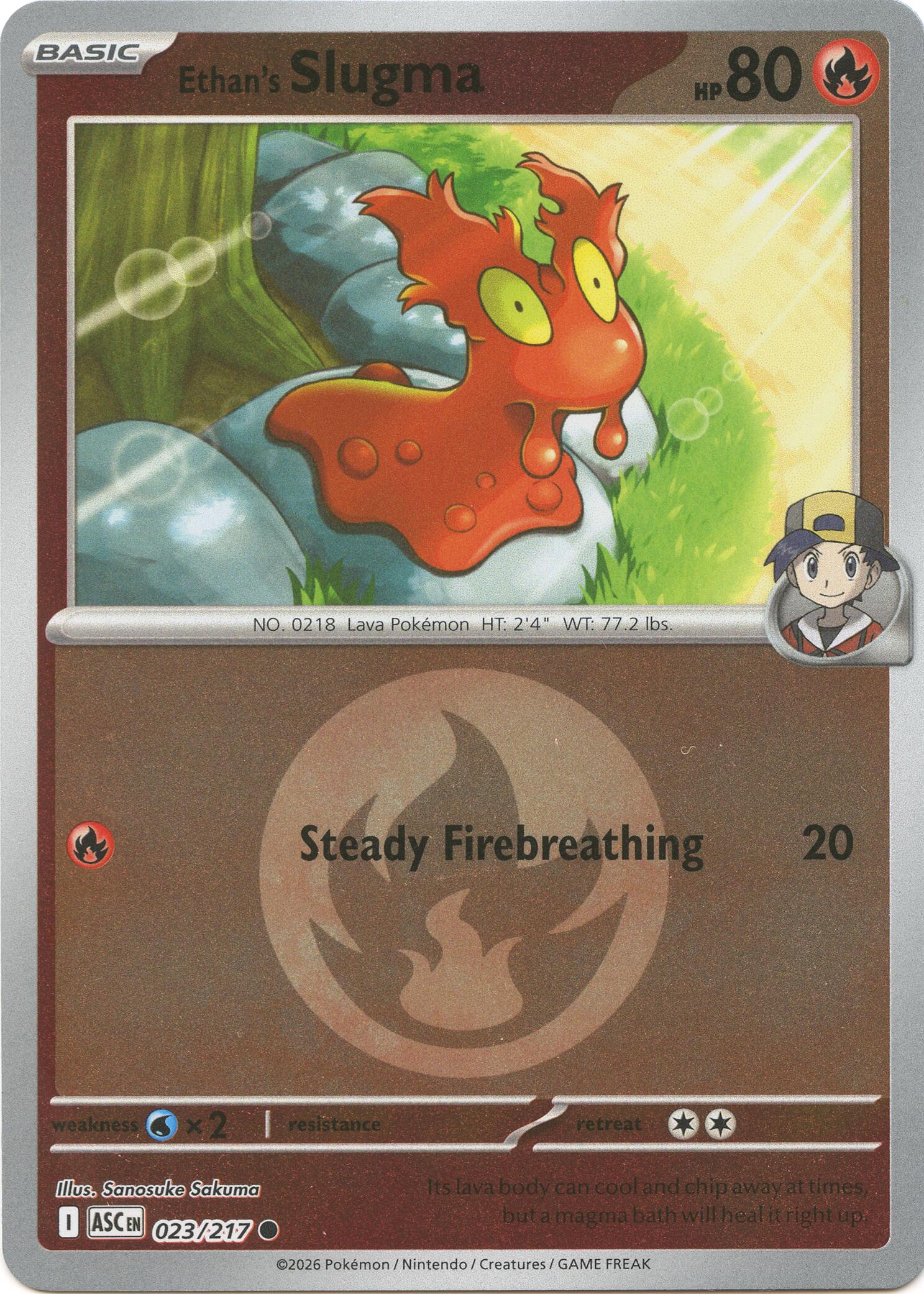 Ethan's Slugma (023/217) (Energy Symbol Pattern) [Mega Evolution: Ascended Heroes] | I Want That Stuff Brandon