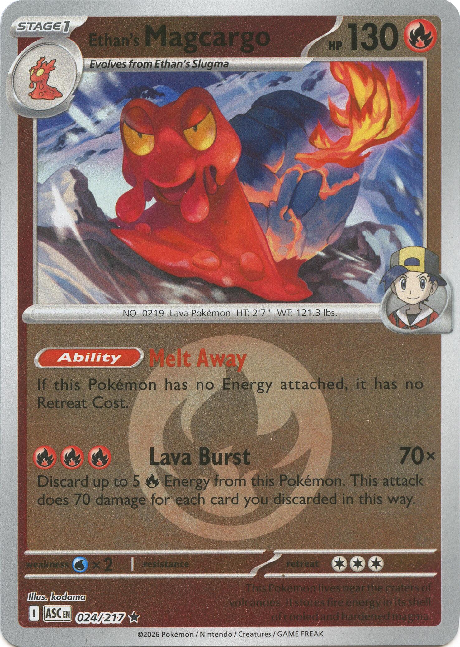 Ethan's Magcargo (024/217) (Energy Symbol Pattern) [Mega Evolution: Ascended Heroes] | I Want That Stuff Brandon