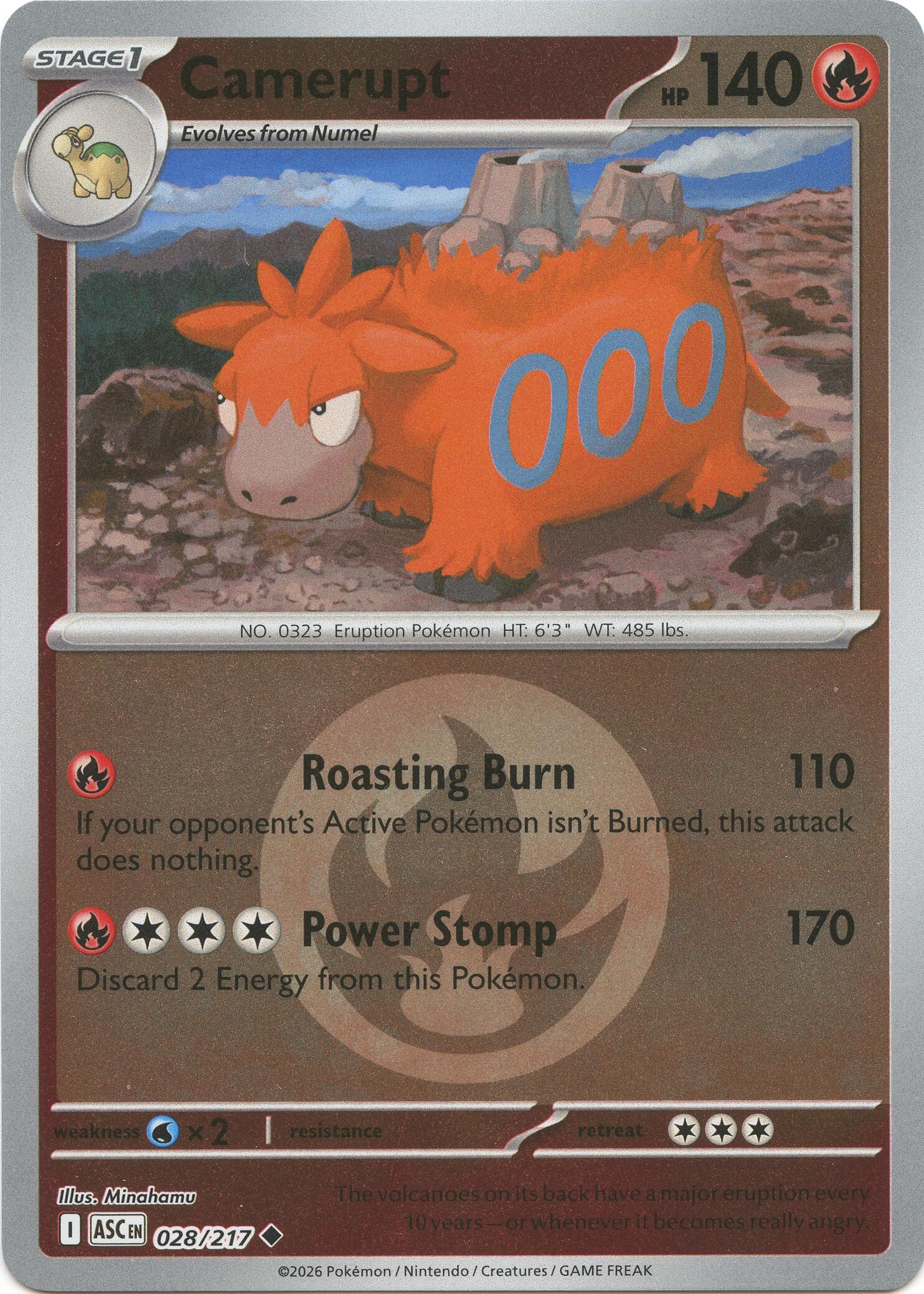 Camerupt (028/217) (Energy Symbol Pattern) [Mega Evolution: Ascended Heroes] | I Want That Stuff Brandon
