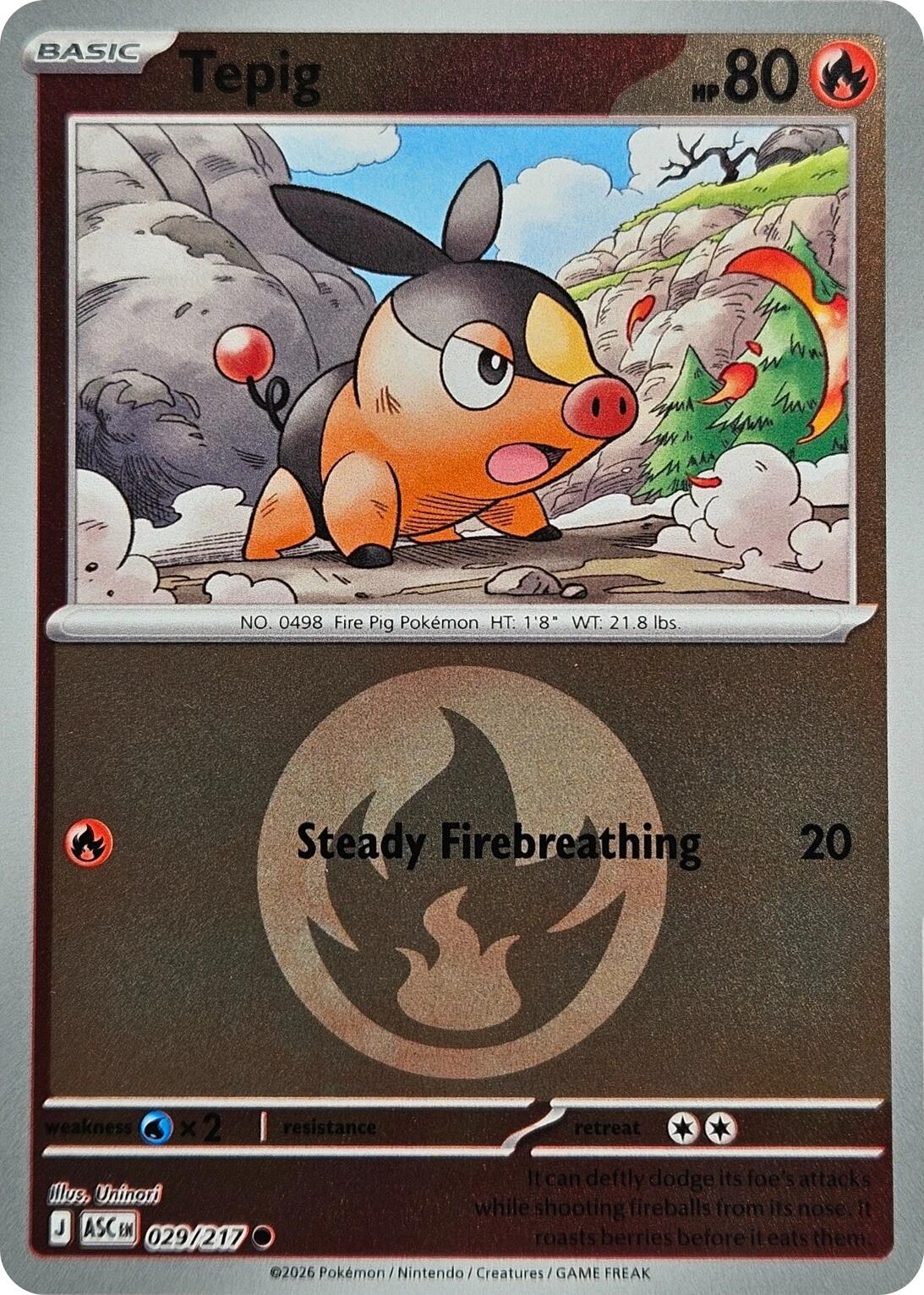 Tepig (029/217) (Energy Symbol Pattern) [Mega Evolution: Ascended Heroes] | I Want That Stuff Brandon