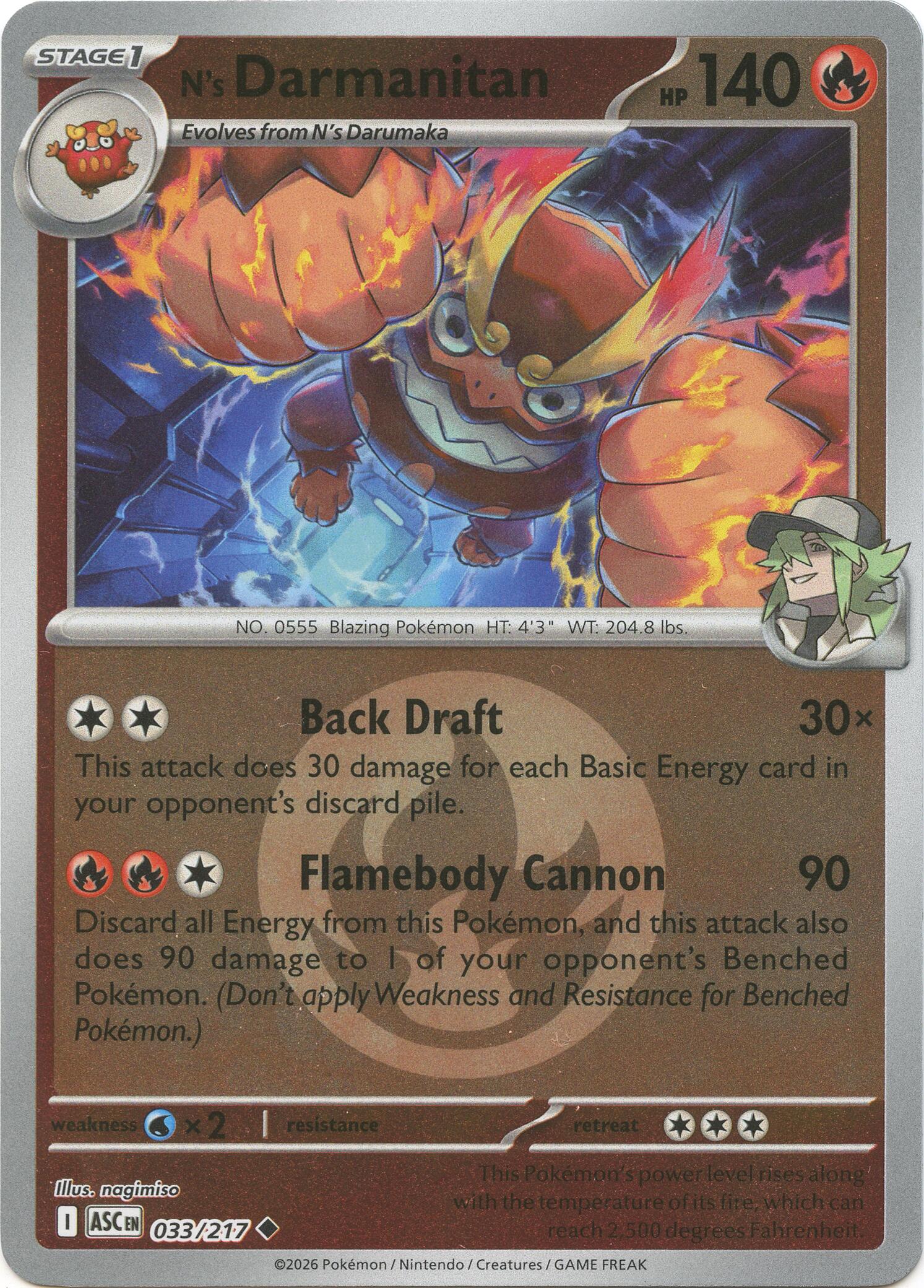 N's Darmanitan (033/217) (Energy Symbol Pattern) [Mega Evolution: Ascended Heroes] | I Want That Stuff Brandon