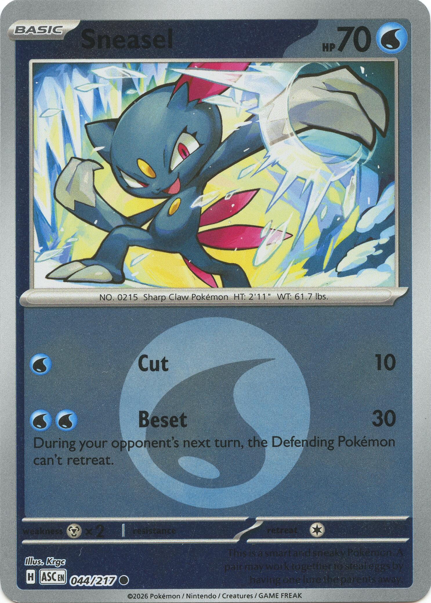 Sneasel (044/217) (Energy Symbol Pattern) [Mega Evolution: Ascended Heroes] | I Want That Stuff Brandon