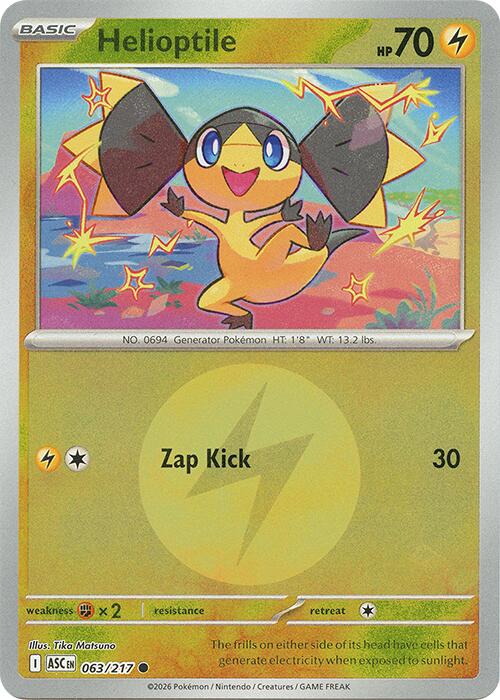 Helioptile (063/217) (Energy Symbol Pattern) [Mega Evolution: Ascended Heroes] | I Want That Stuff Brandon