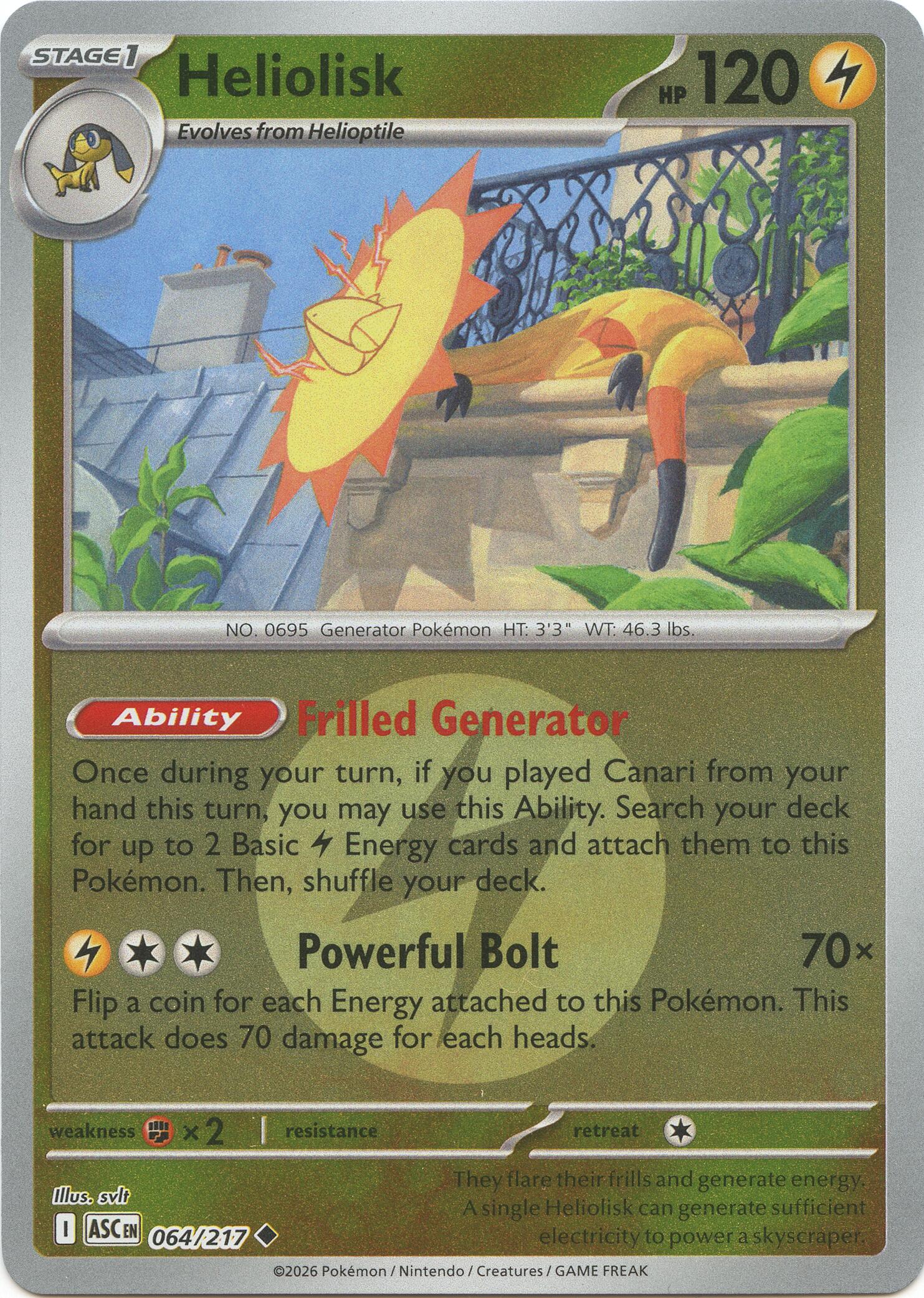 Heliolisk (064/217) (Energy Symbol Pattern) [Mega Evolution: Ascended Heroes] | I Want That Stuff Brandon