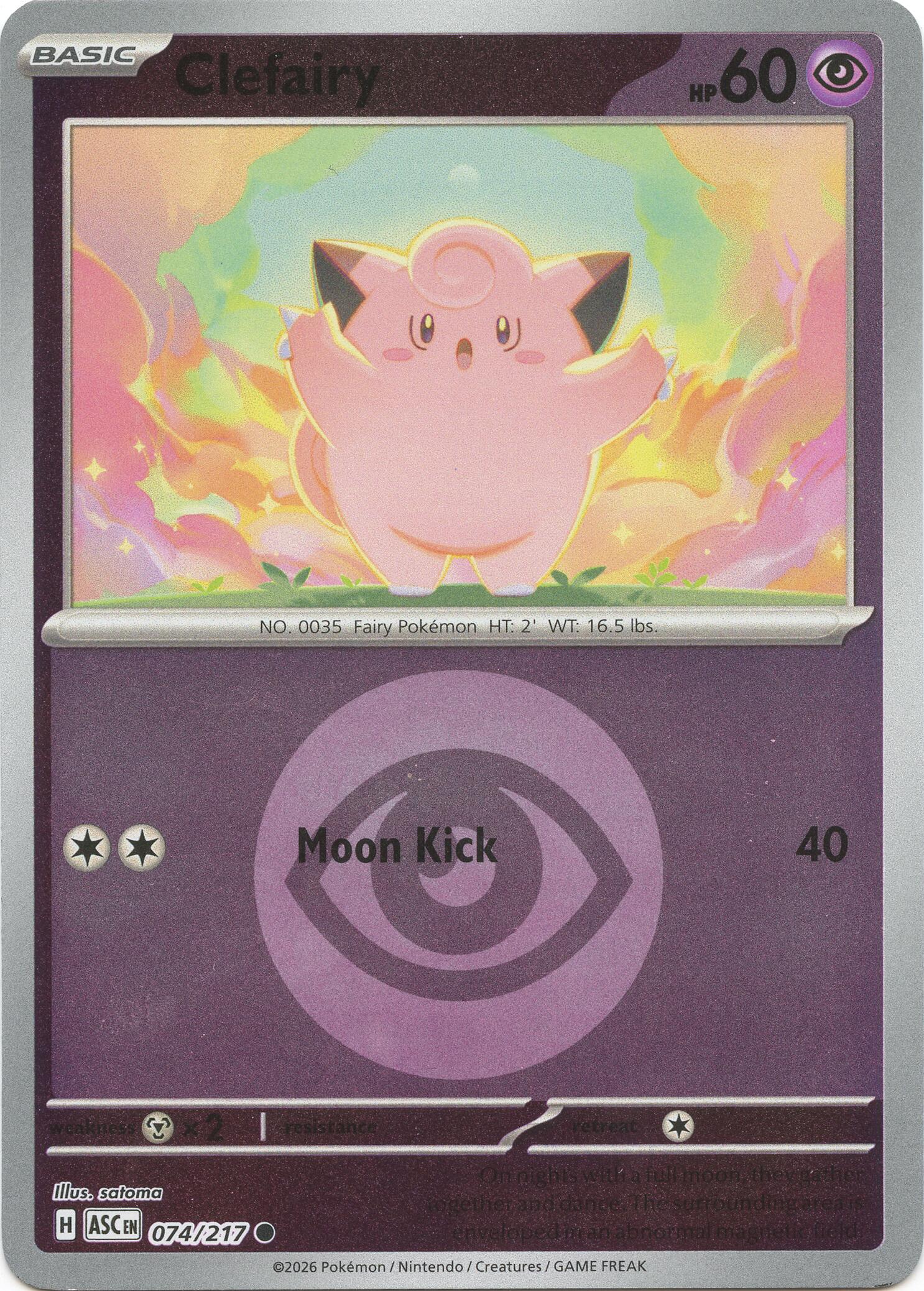 Clefairy (074/217) (Energy Symbol Pattern) [Mega Evolution: Ascended Heroes] | I Want That Stuff Brandon