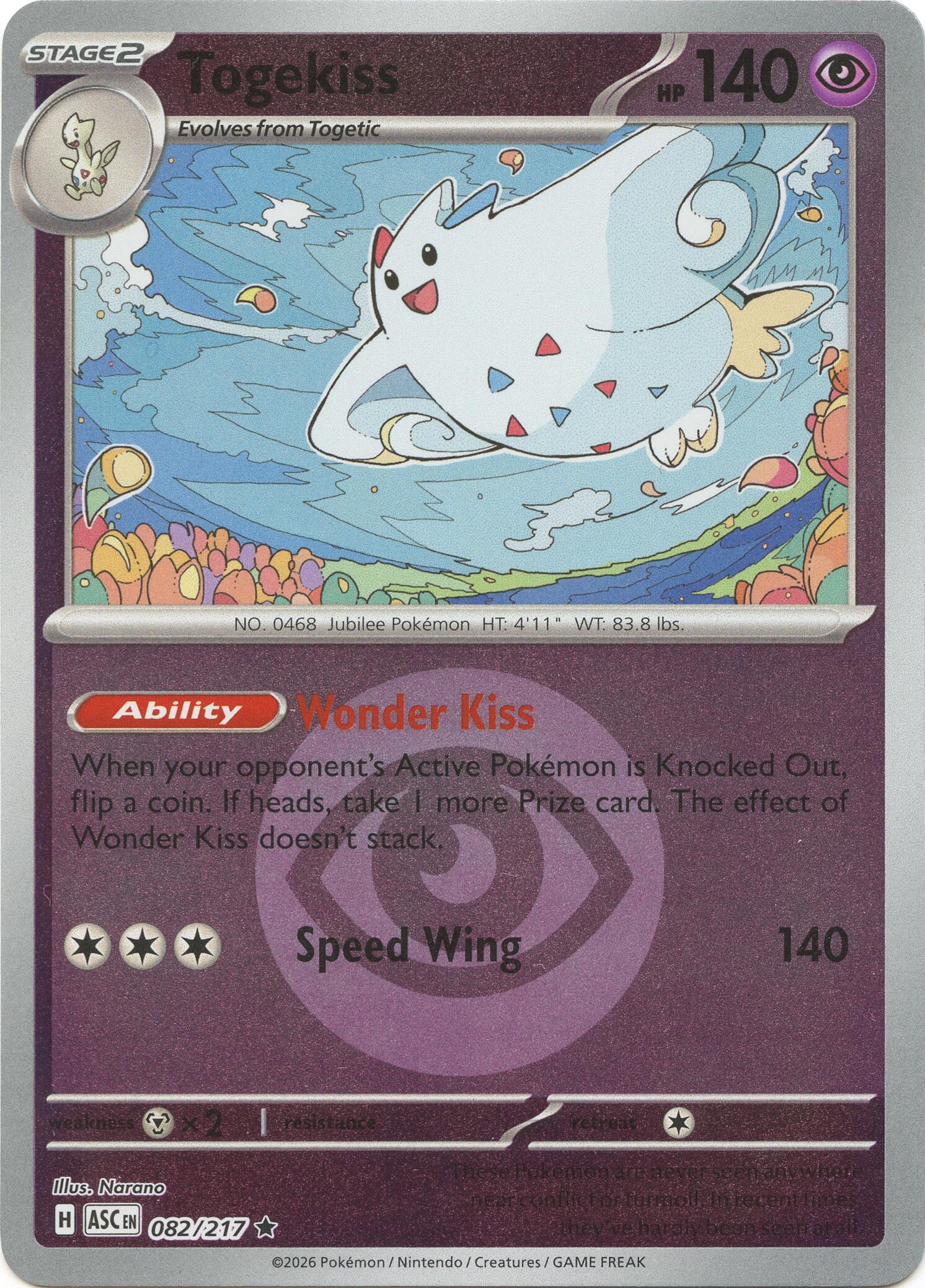 Togekiss (082/217) (Energy Symbol Pattern) [Mega Evolution: Ascended Heroes] | I Want That Stuff Brandon