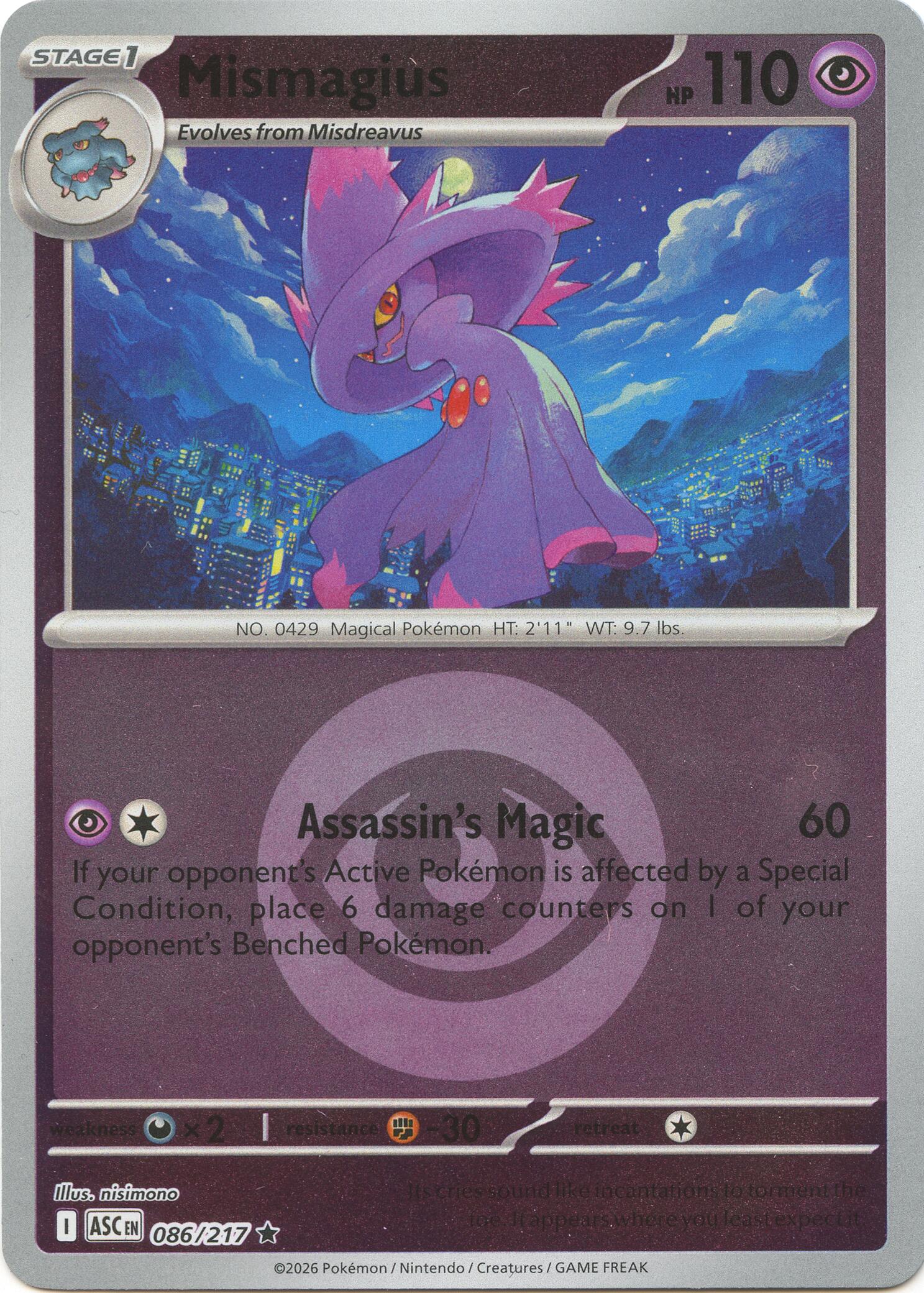 Mismagius (086/217) (Energy Symbol Pattern) [Mega Evolution: Ascended Heroes] | I Want That Stuff Brandon