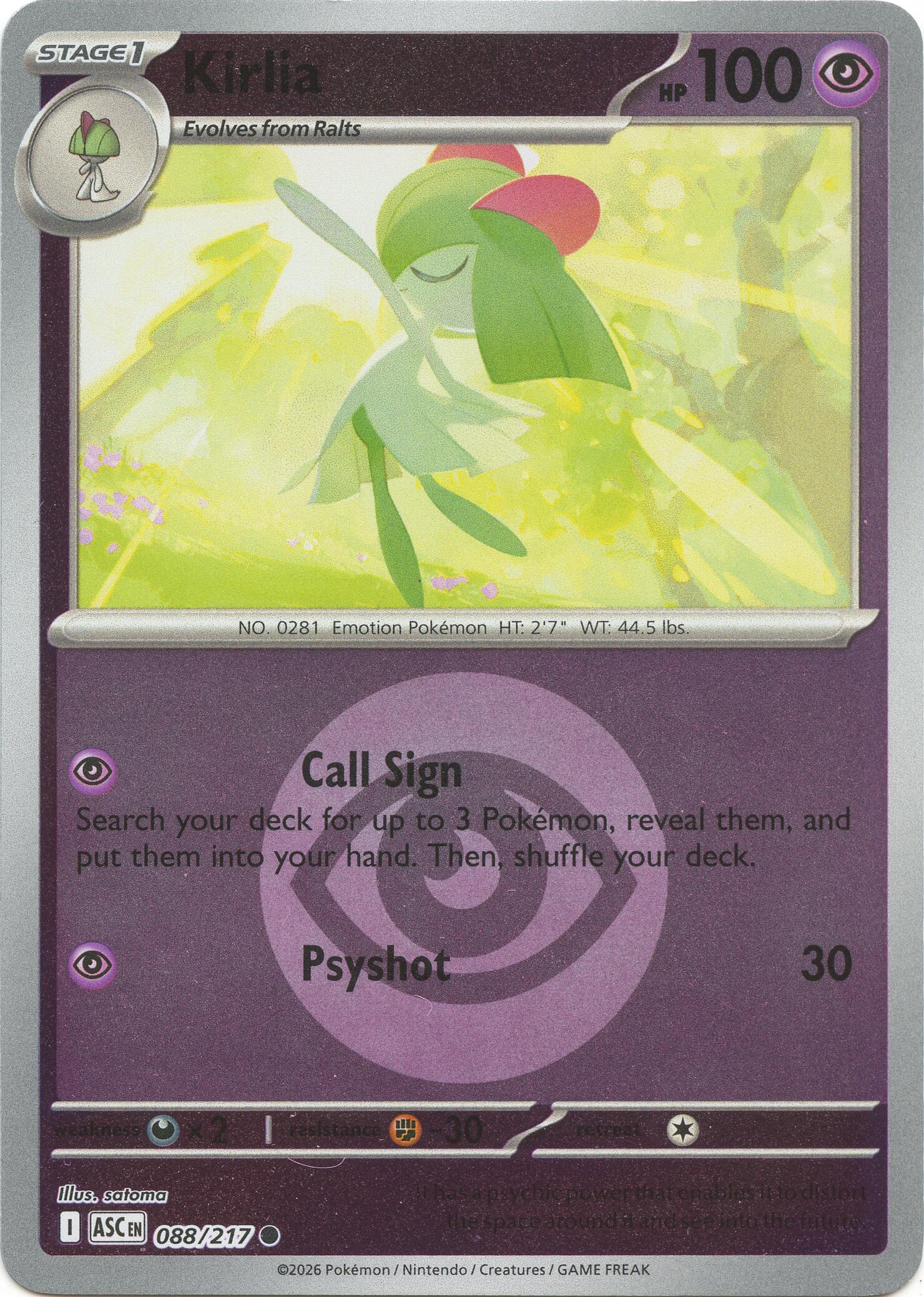 Kirlia (088/217) (Energy Symbol Pattern) [Mega Evolution: Ascended Heroes] | I Want That Stuff Brandon