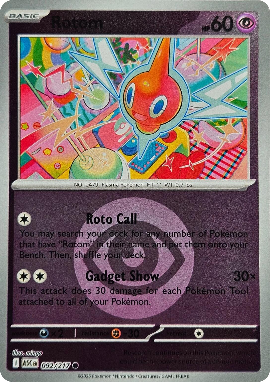 Rotom (092/217) (Energy Symbol Pattern) [Mega Evolution: Ascended Heroes] | I Want That Stuff Brandon