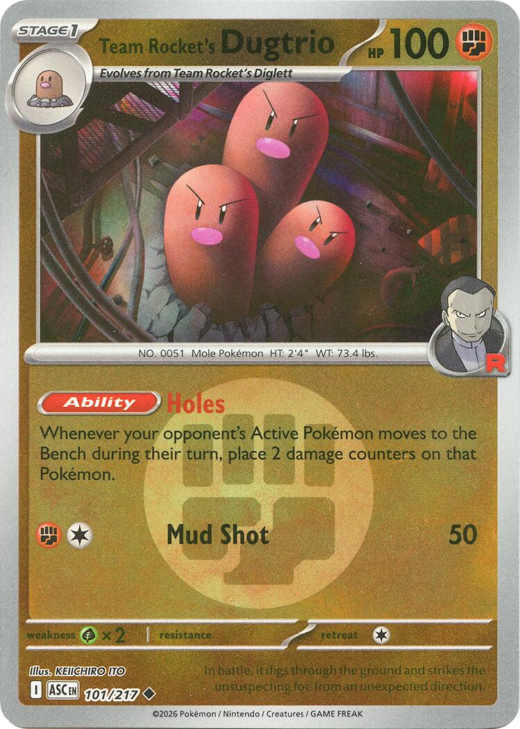 Team Rocket's Dugtrio (101/217) (Energy Symbol Pattern) [Mega Evolution: Ascended Heroes] | I Want That Stuff Brandon