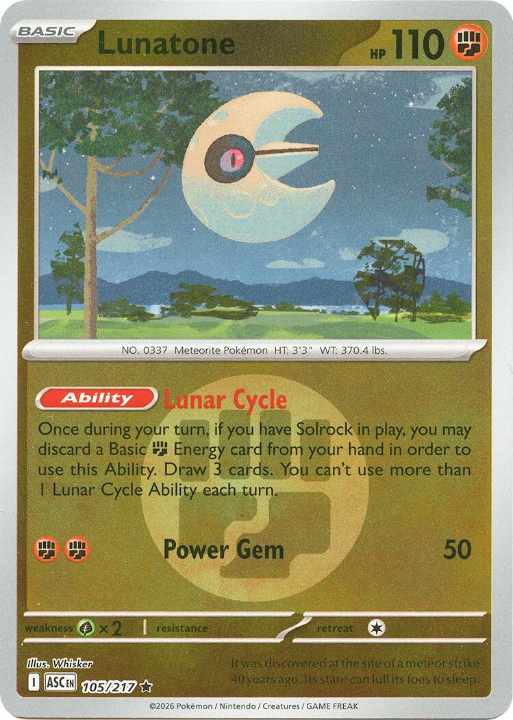 Lunatone (105/217) (Energy Symbol Pattern) [Mega Evolution: Ascended Heroes] | I Want That Stuff Brandon