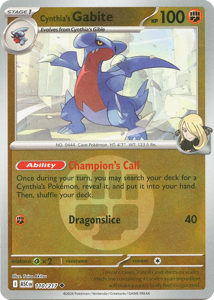 Cynthia's Gabite (110/217) (Energy Symbol Pattern) [Mega Evolution: Ascended Heroes] | I Want That Stuff Brandon