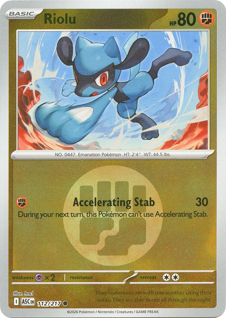 Riolu (112/217) (Energy Symbol Pattern) [Mega Evolution: Ascended Heroes] | I Want That Stuff Brandon