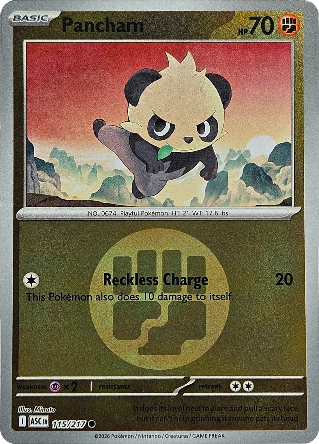Pancham (115/217) (Energy Symbol Pattern) [Mega Evolution: Ascended Heroes] | I Want That Stuff Brandon