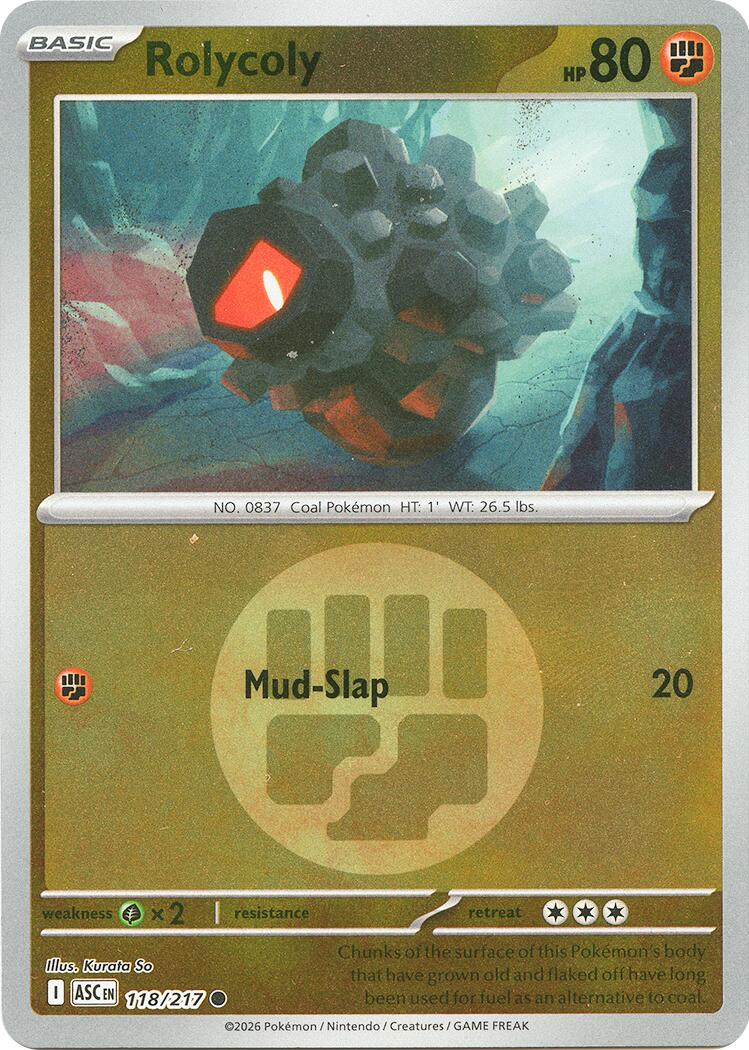 Rolycoly (118/217) (Energy Symbol Pattern) [Mega Evolution: Ascended Heroes] | I Want That Stuff Brandon