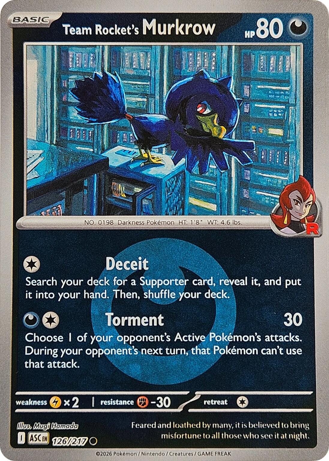 Team Rocket's Murkrow (126/217) (Energy Symbol Pattern) [Mega Evolution: Ascended Heroes] | I Want That Stuff Brandon