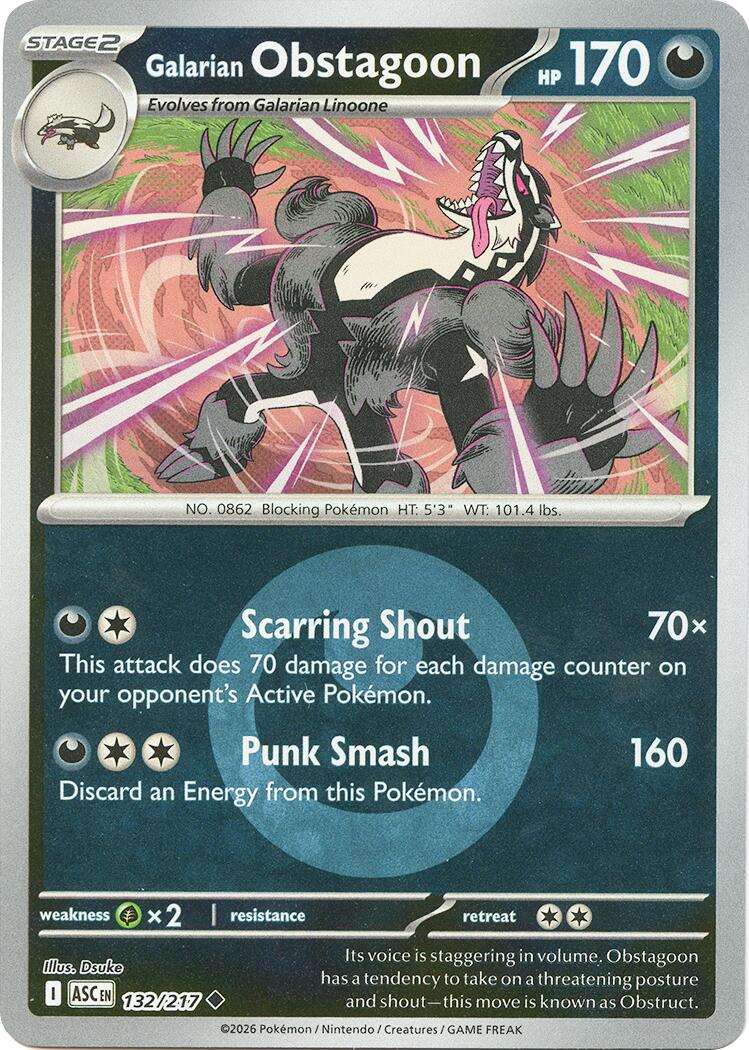 Galarian Obstagoon (132/217) (Energy Symbol Pattern) [Mega Evolution: Ascended Heroes] | I Want That Stuff Brandon