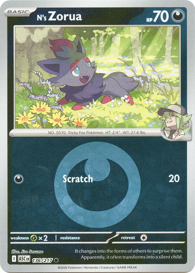 N's Zorua (136/217) (Energy Symbol Pattern) [Mega Evolution: Ascended Heroes] | I Want That Stuff Brandon