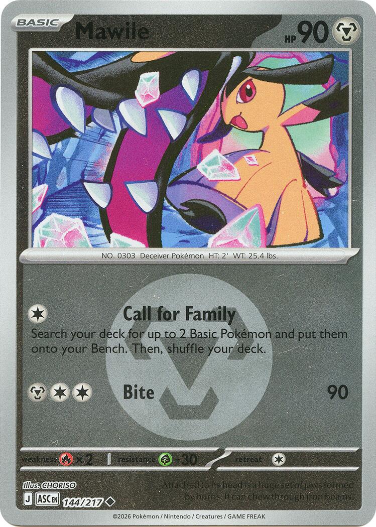 Mawile (144/217) (Energy Symbol Pattern) [Mega Evolution: Ascended Heroes] | I Want That Stuff Brandon