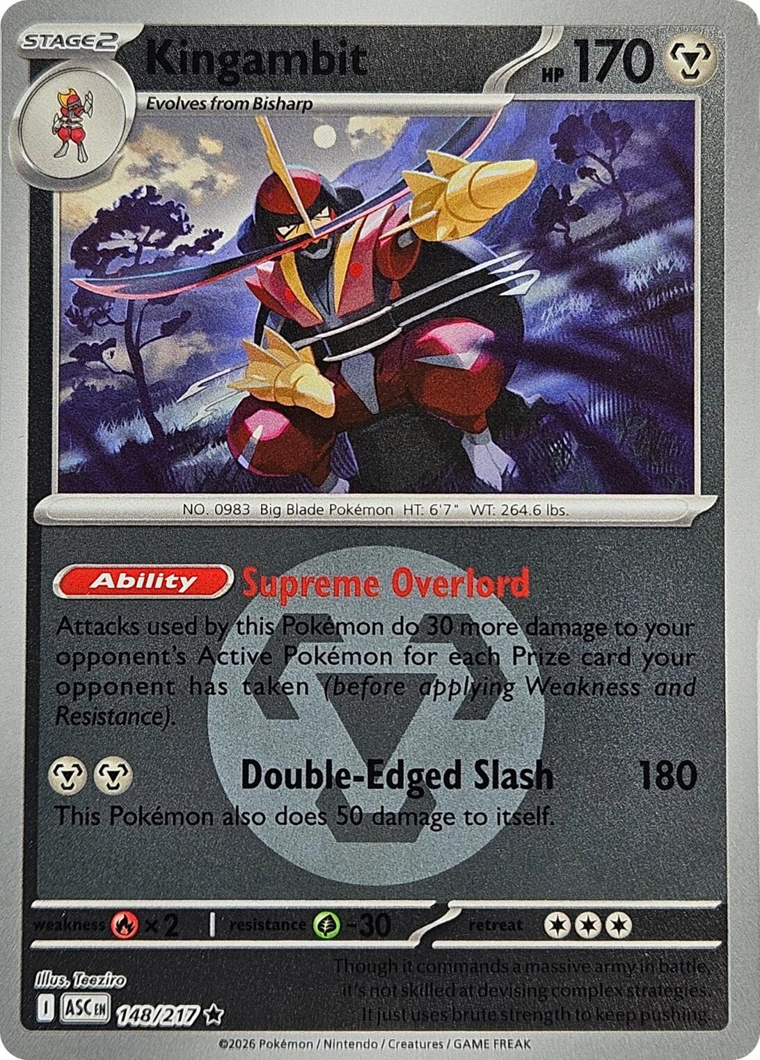 Kingambit (148/217) (Energy Symbol Pattern) [Mega Evolution: Ascended Heroes] | I Want That Stuff Brandon