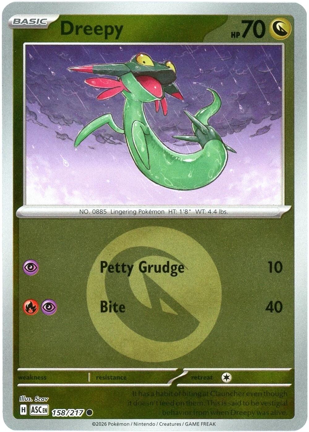 Dreepy (158/217) (Energy Symbol Pattern) [Mega Evolution: Ascended Heroes] | I Want That Stuff Brandon