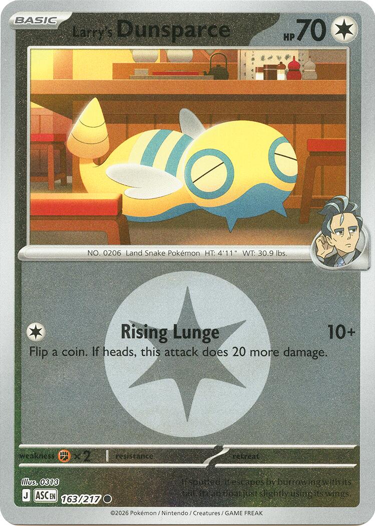 Larry's Dunsparce (163/217) (Energy Symbol Pattern) [Mega Evolution: Ascended Heroes] | I Want That Stuff Brandon