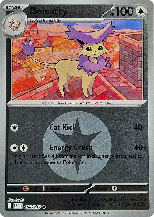 Delcatty (166/217) (Energy Symbol Pattern) [Mega Evolution: Ascended Heroes] | I Want That Stuff Brandon